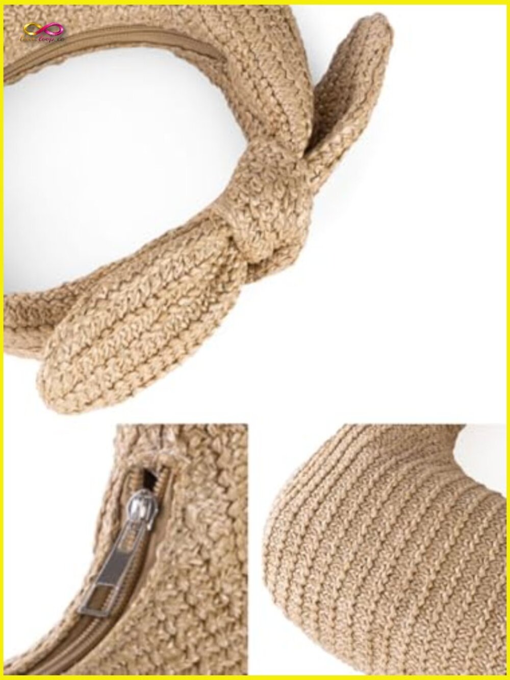 Woven Straw Clutch Purse Handbag Crossbody Shoulder Bag Summer Vacation - Picture 7 of 7